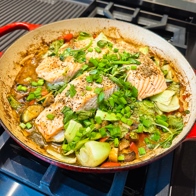 ALL IN ONE Thai Coconut Green Curry Salmon